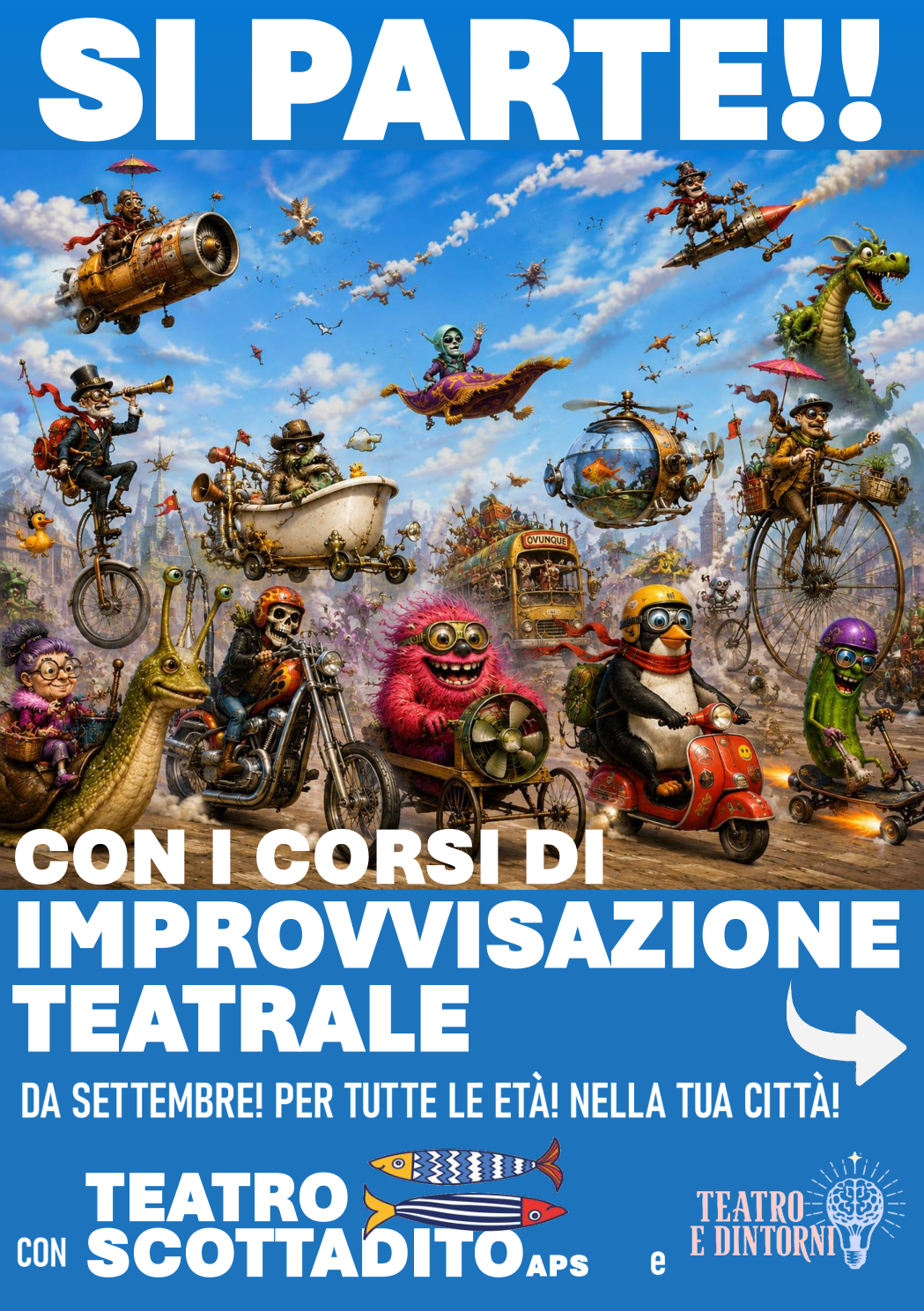Locandina corsi di improvvisazione teatrale 2026-27